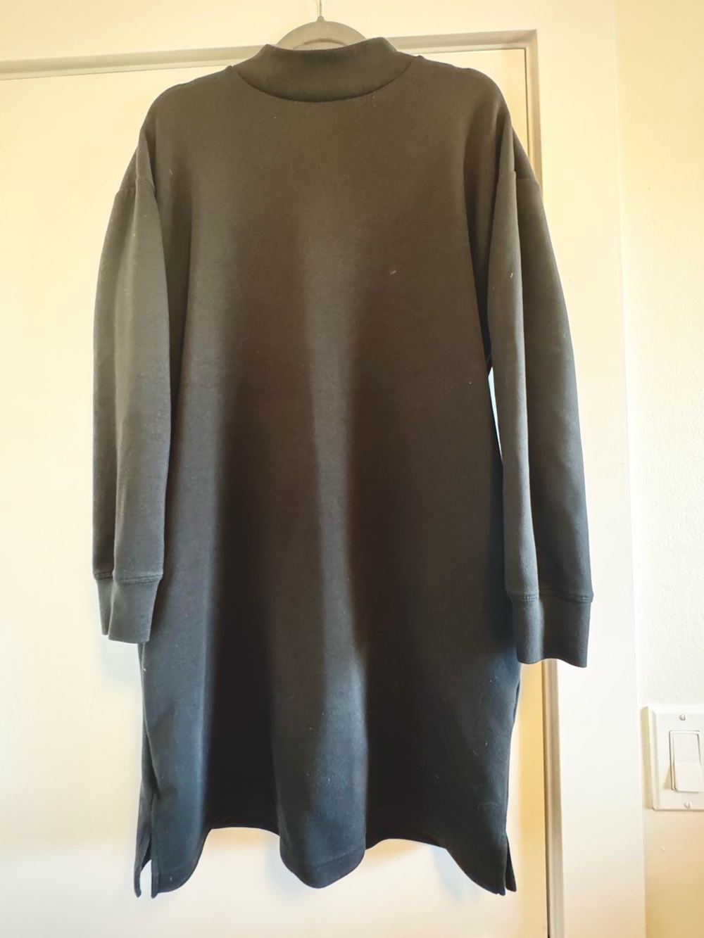 Joe Fresh Black Mock Neck Dress with Pockets and Back Zip Long Sleeve Size M